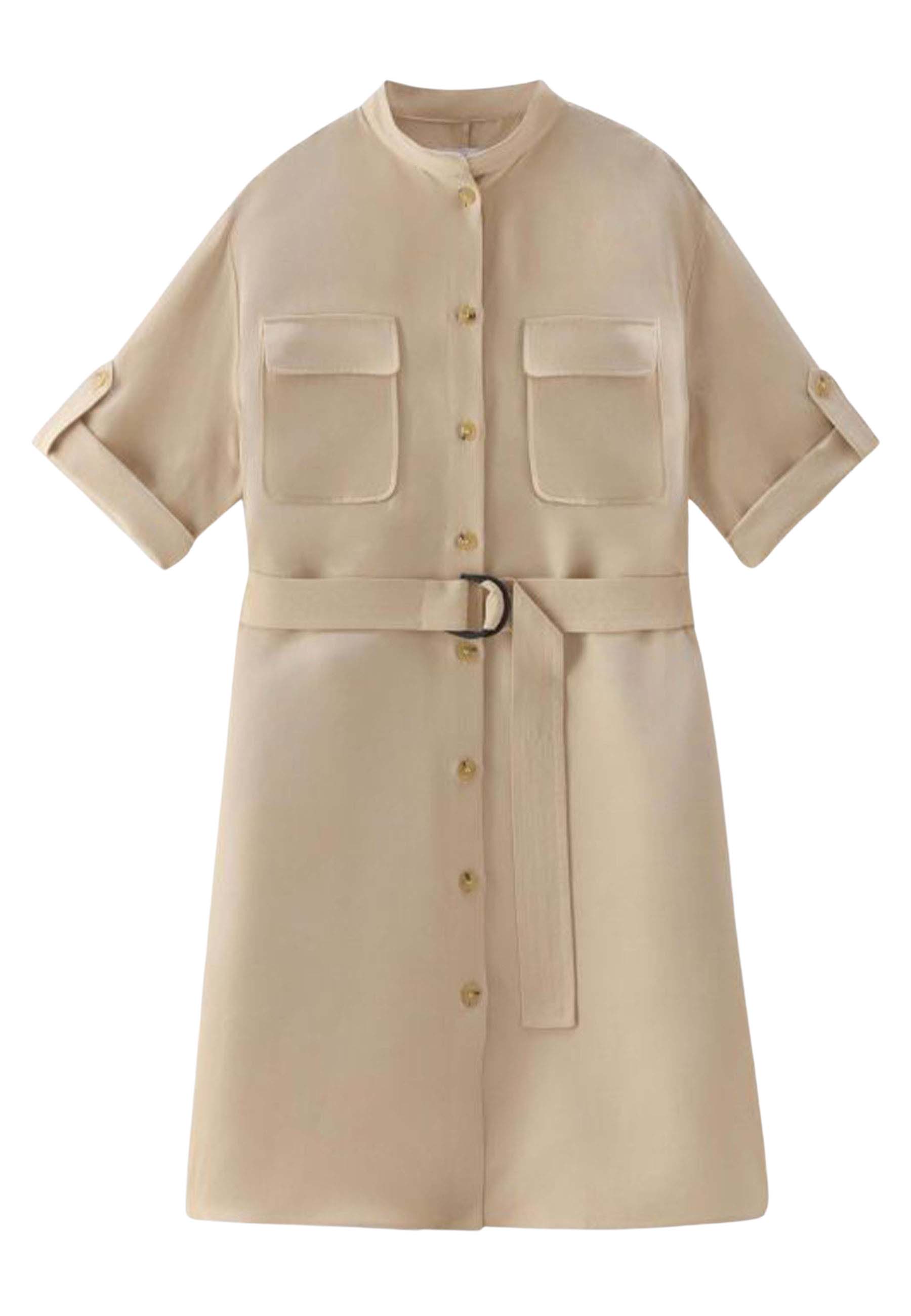 Woolrich Belted utility dress beige Dames maat XS