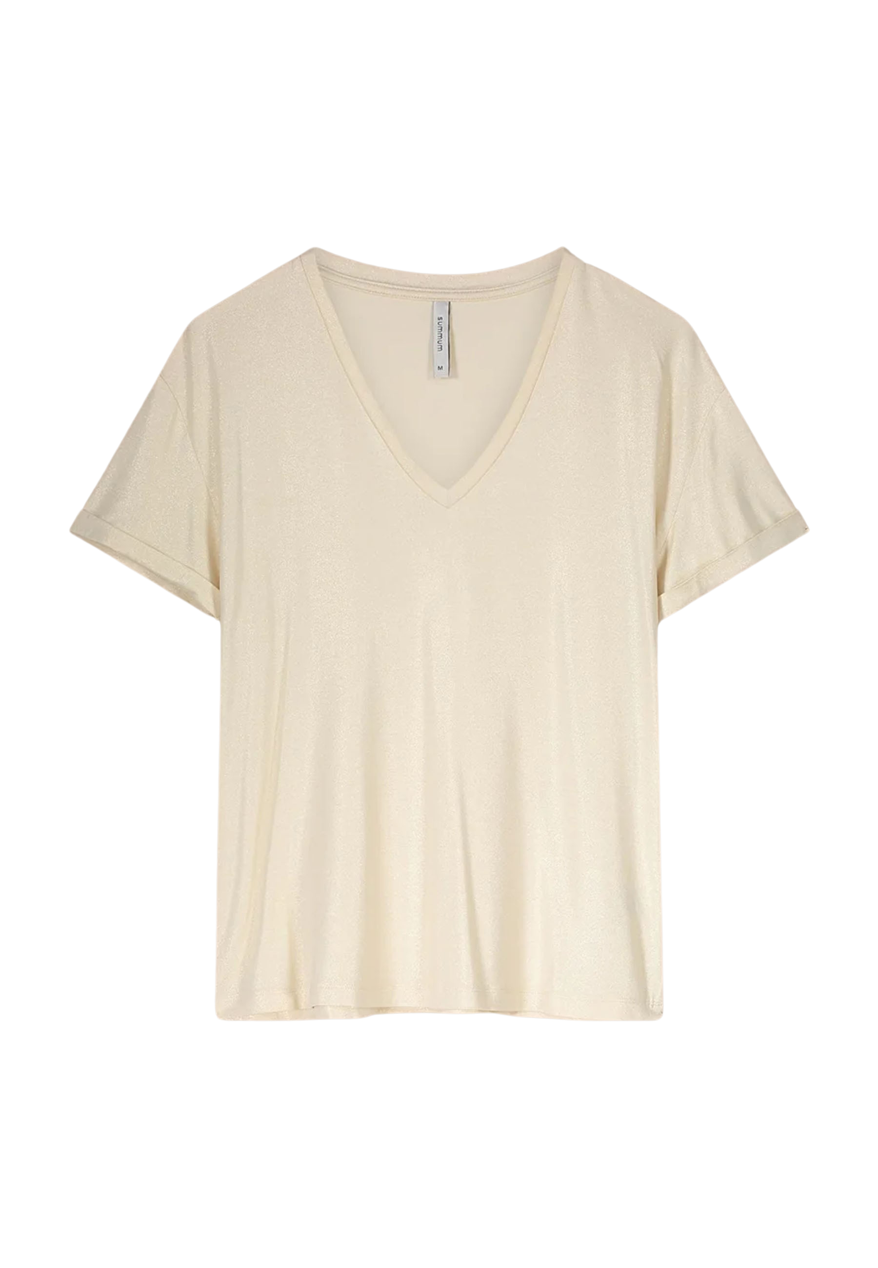 Summum Dames Glittercoating T-Shirt Ecru maat XL