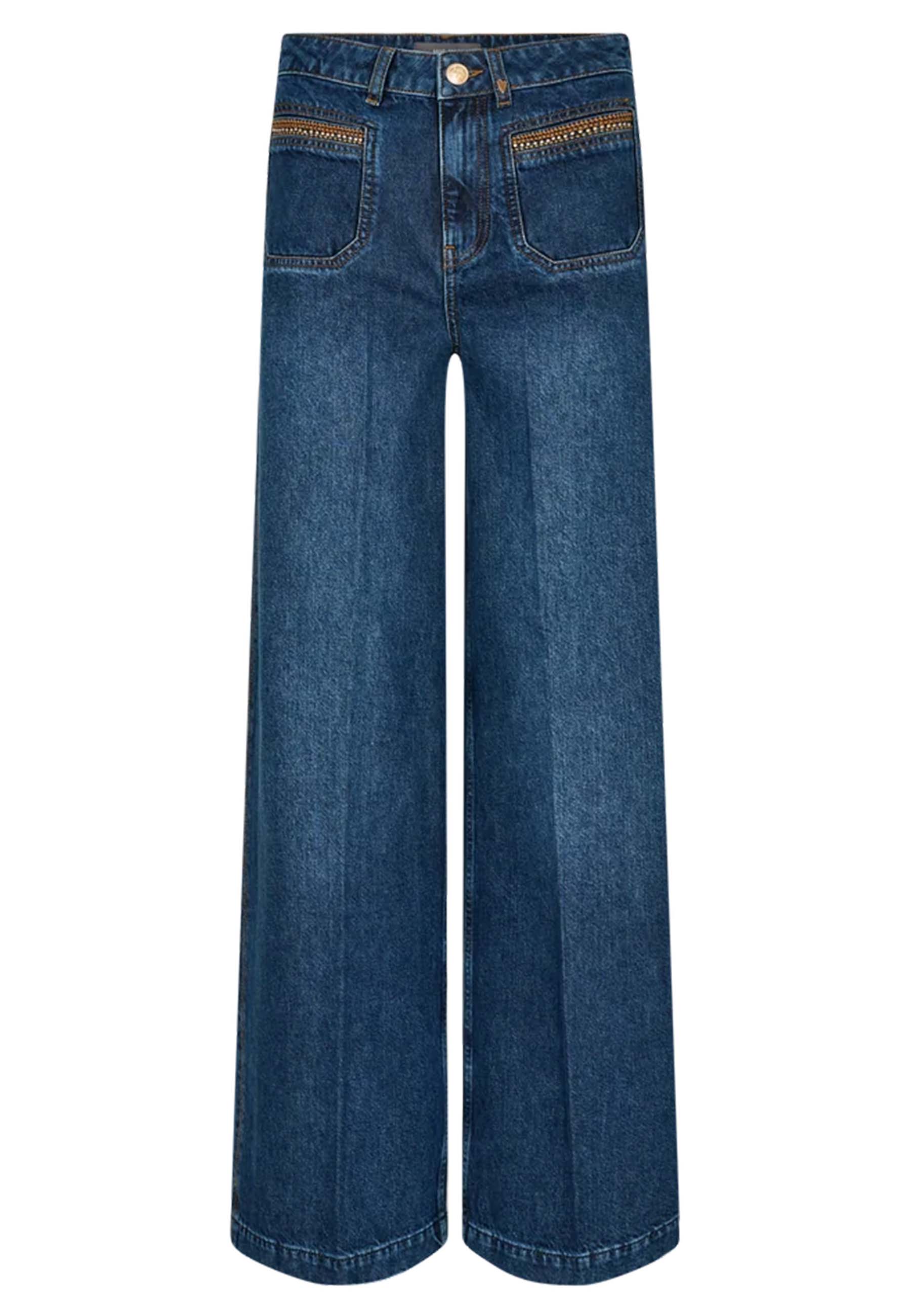 Mos Mosh flared jeans blauw Dames maat 31