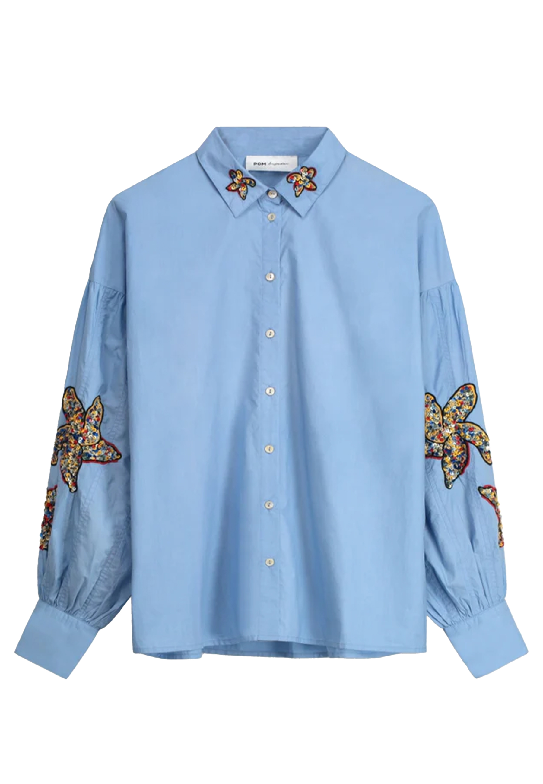 Pom Amsterdam blouses blauw Dames maat 40