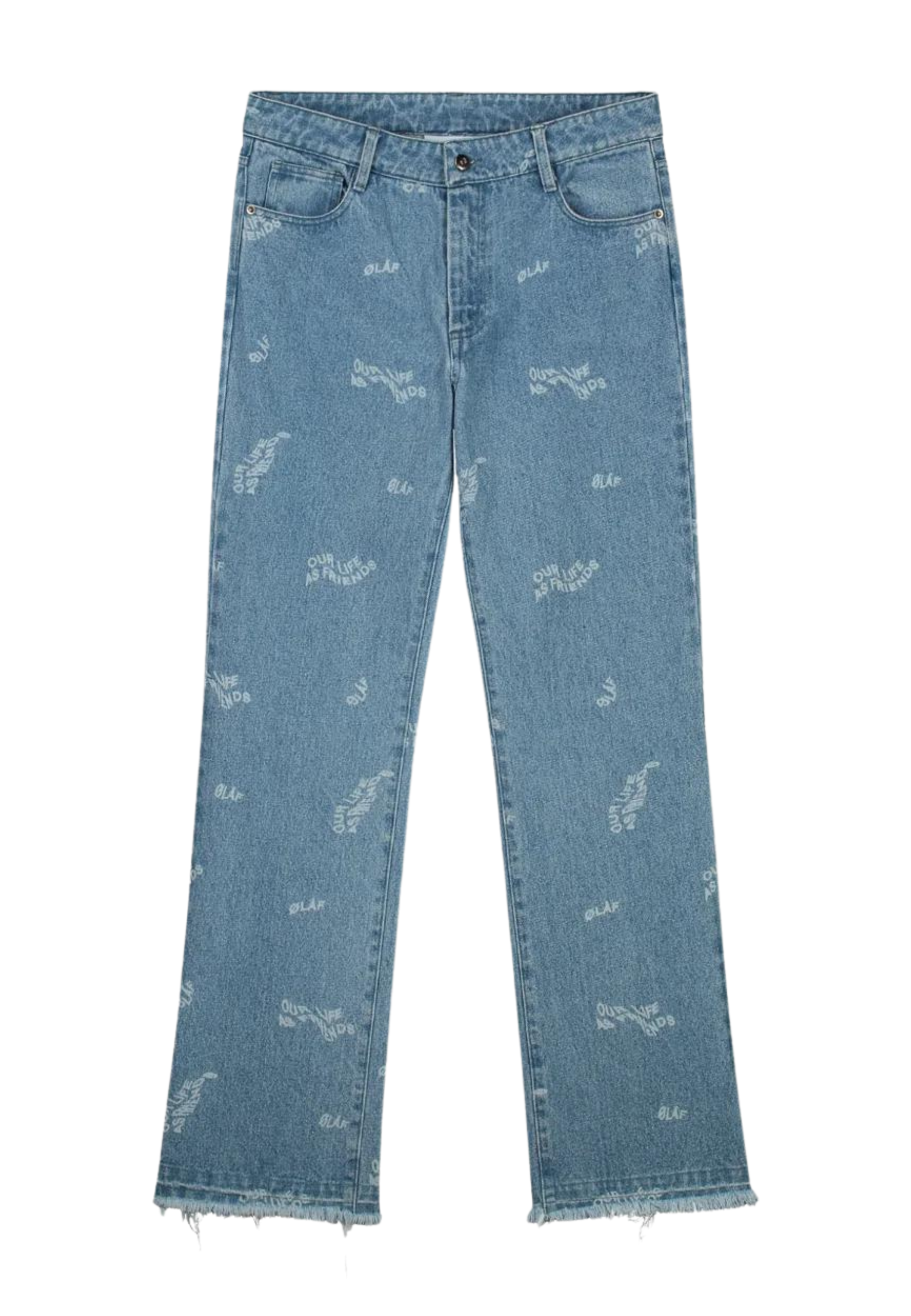 Jeans Blauw Wavy aop jeans blauw