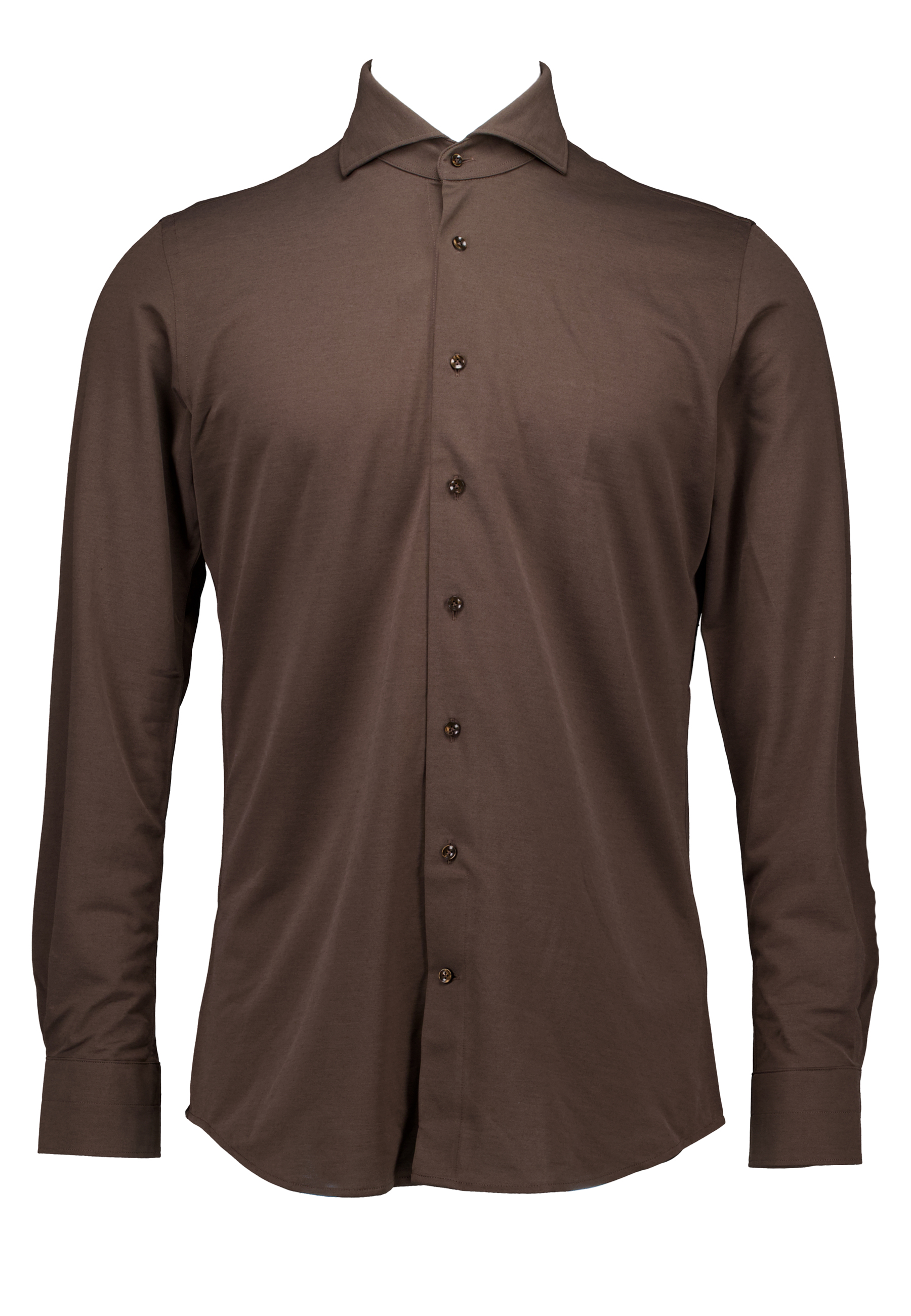 Profuomo Overhemd Bruin Katoen maat 37 X-cutaway sc sf lange mouw overhemden bruin