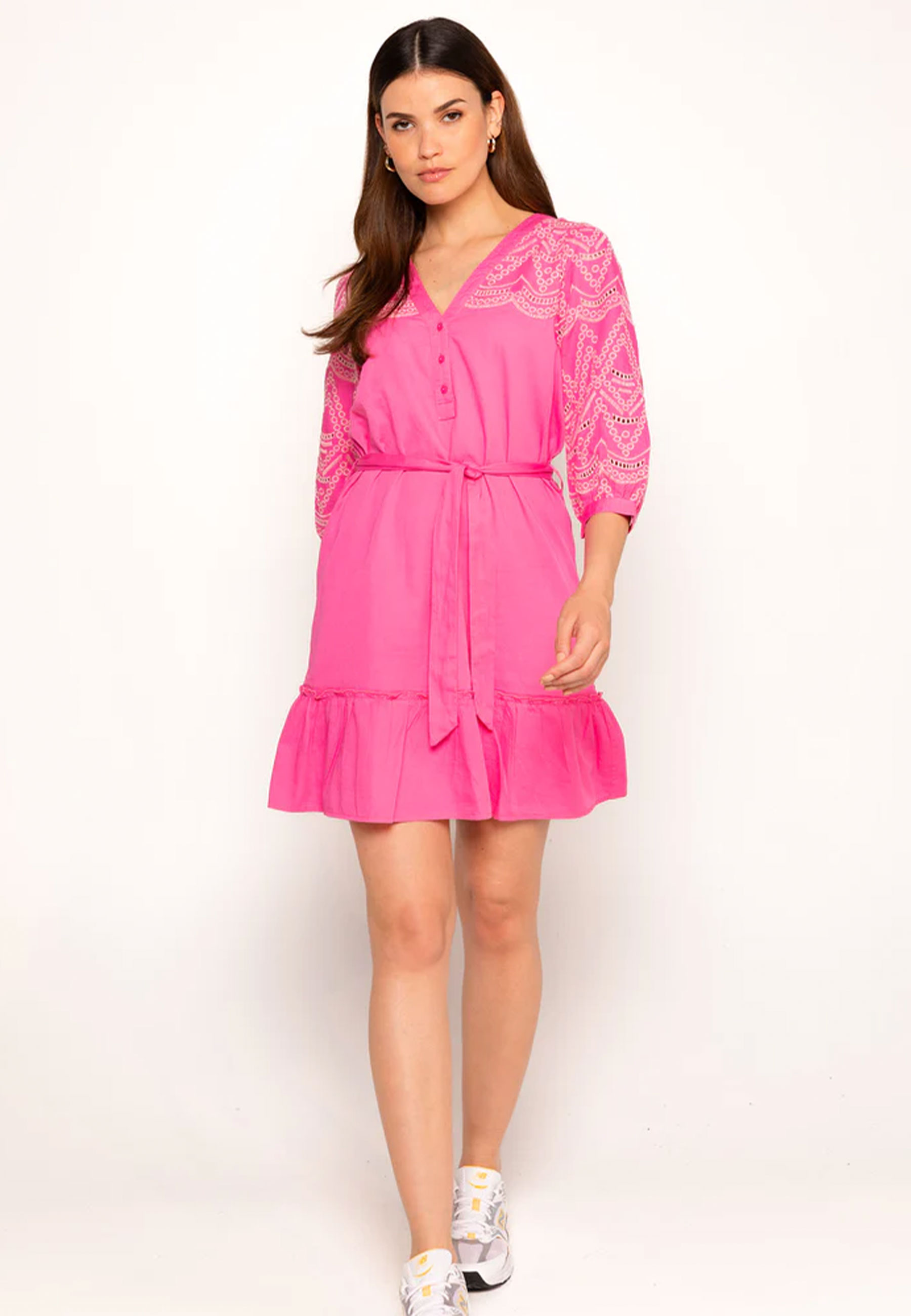Freebird Jurk Dress Diora Wv Embroidery 236 Pink Dames Maat - L