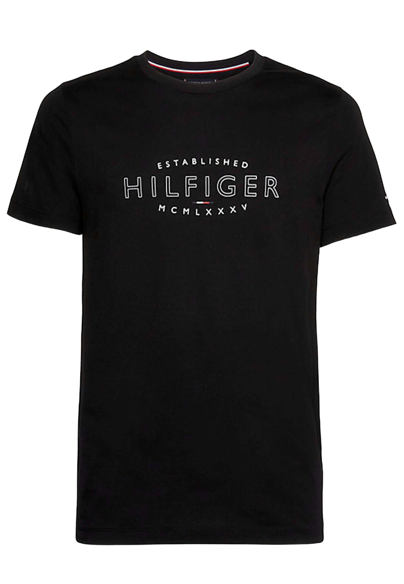 Tommy Hilfiger Slim Fit Logo T-shirt Zwart Heren maat S