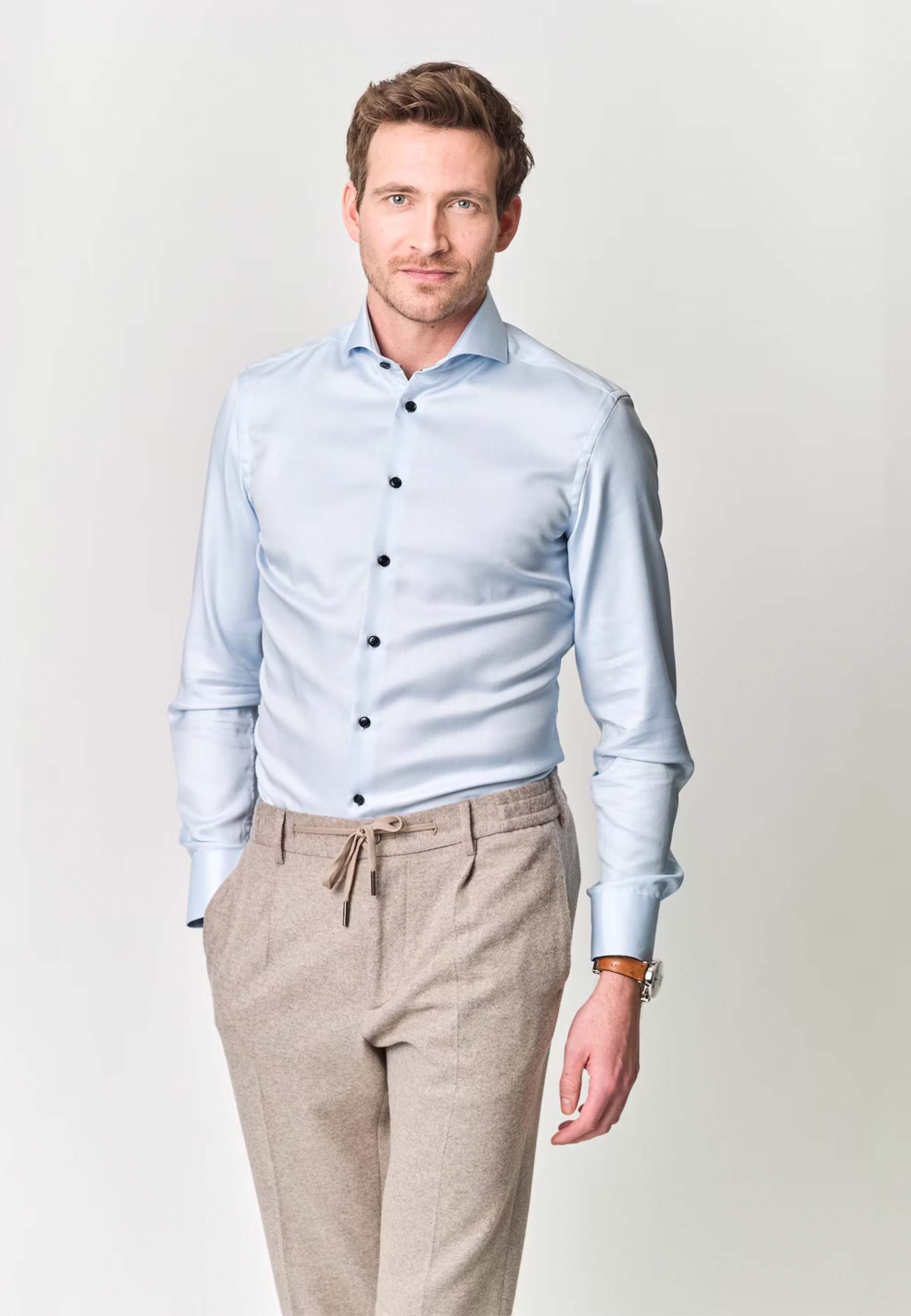 John Miller Tailored Fit Lange Mouw Overhemden Blauw 5140874-130-650