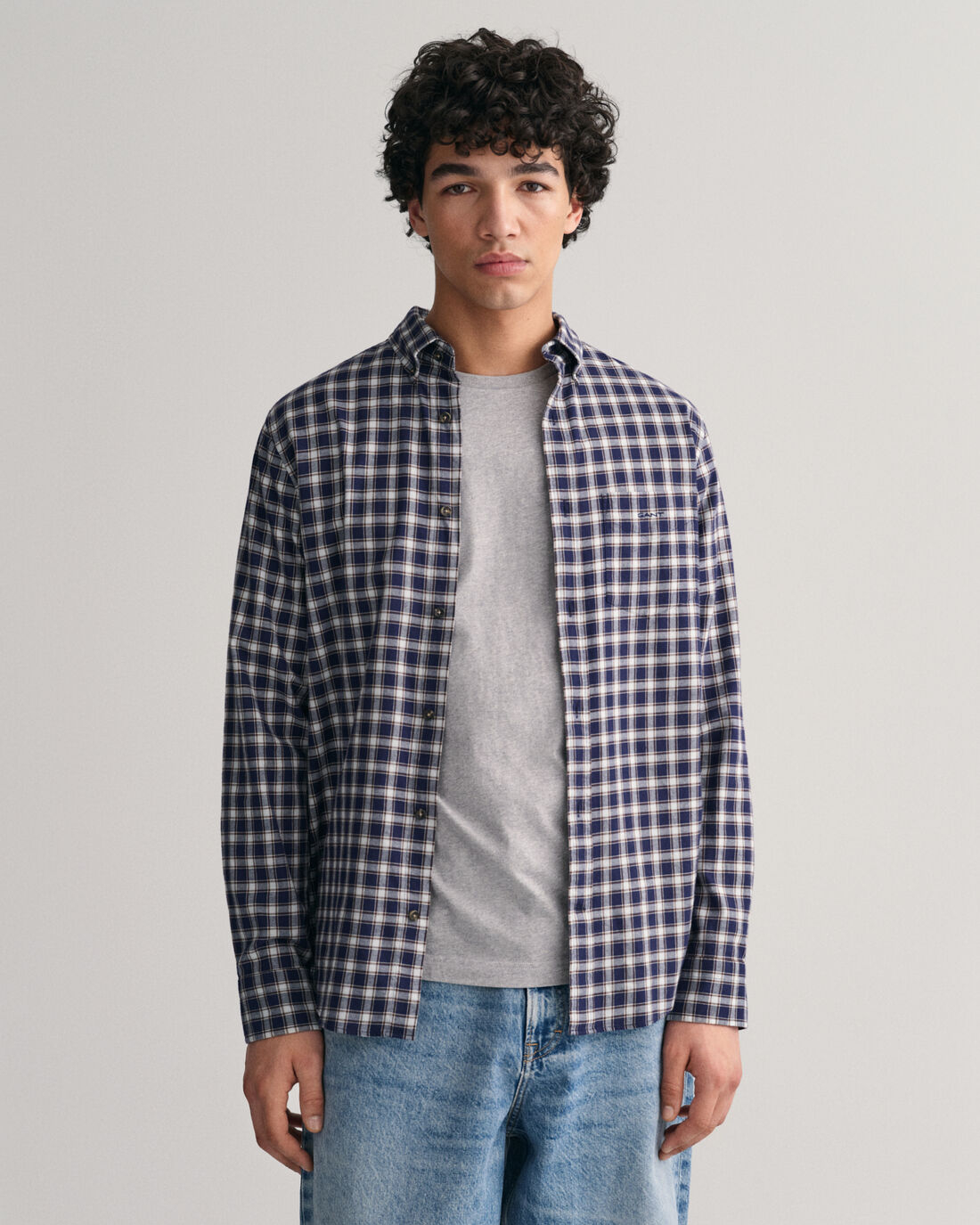 Gant  Lange Mouw Overhemden Blauw 3230213 409