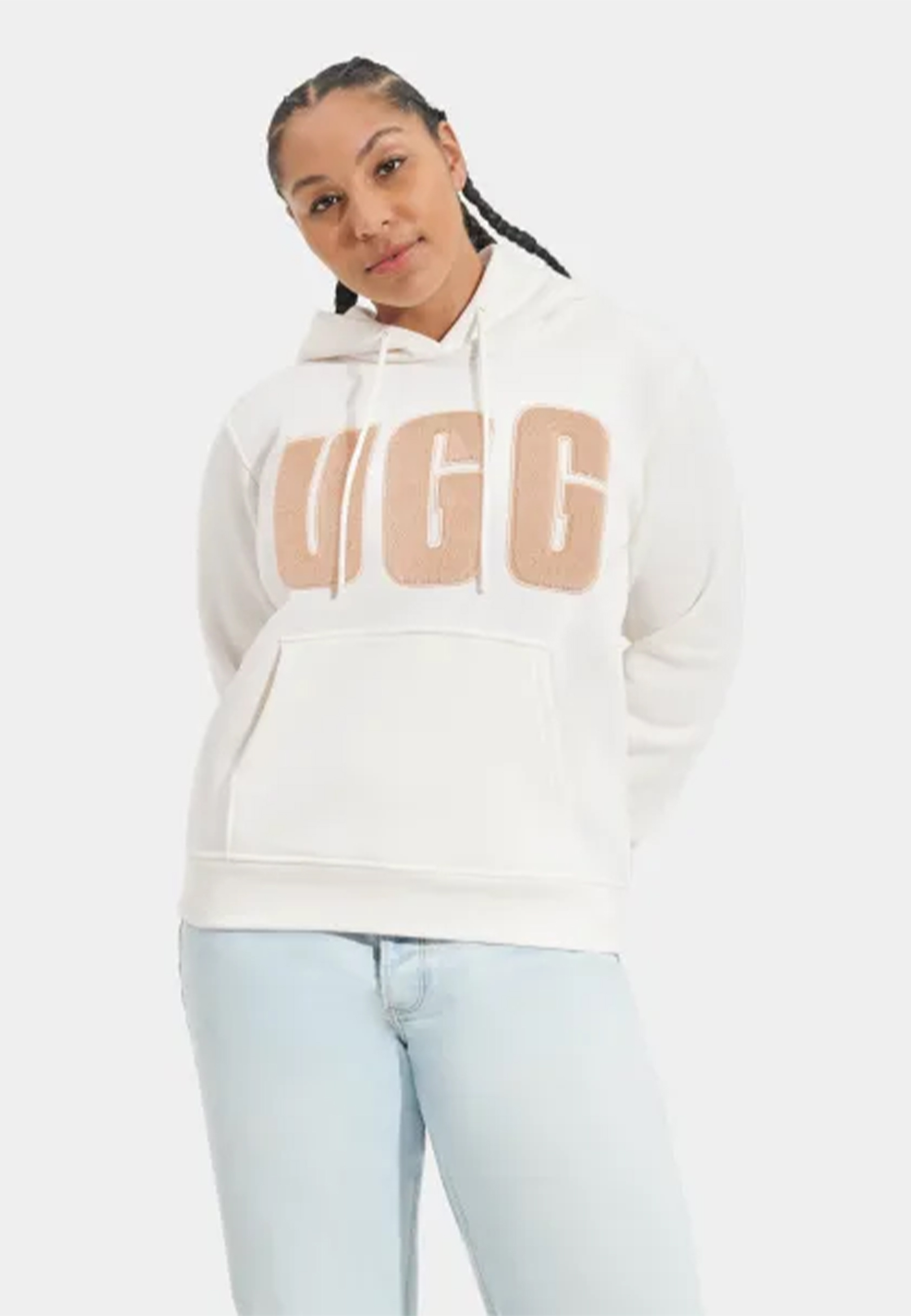 Ugg Rey Uggfluff Logo Hoodies Wit 1144506