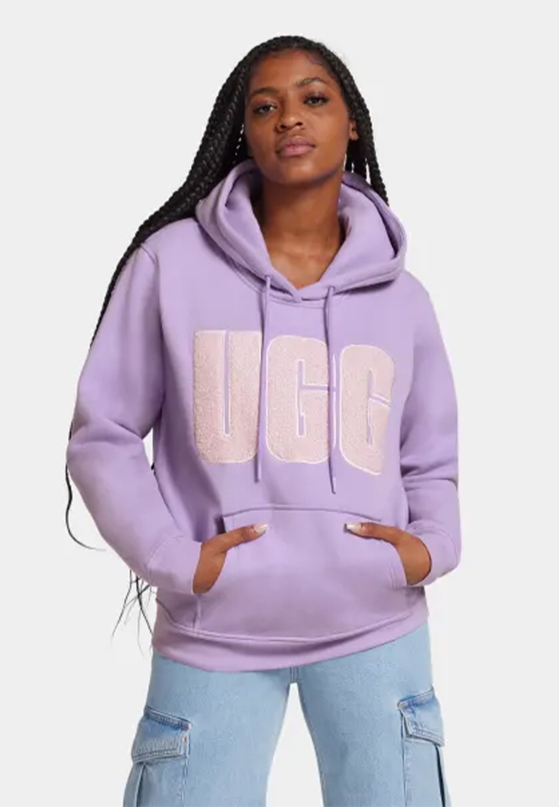 Ugg Rey Uggfluff Logo Hoodies Paars 1144506