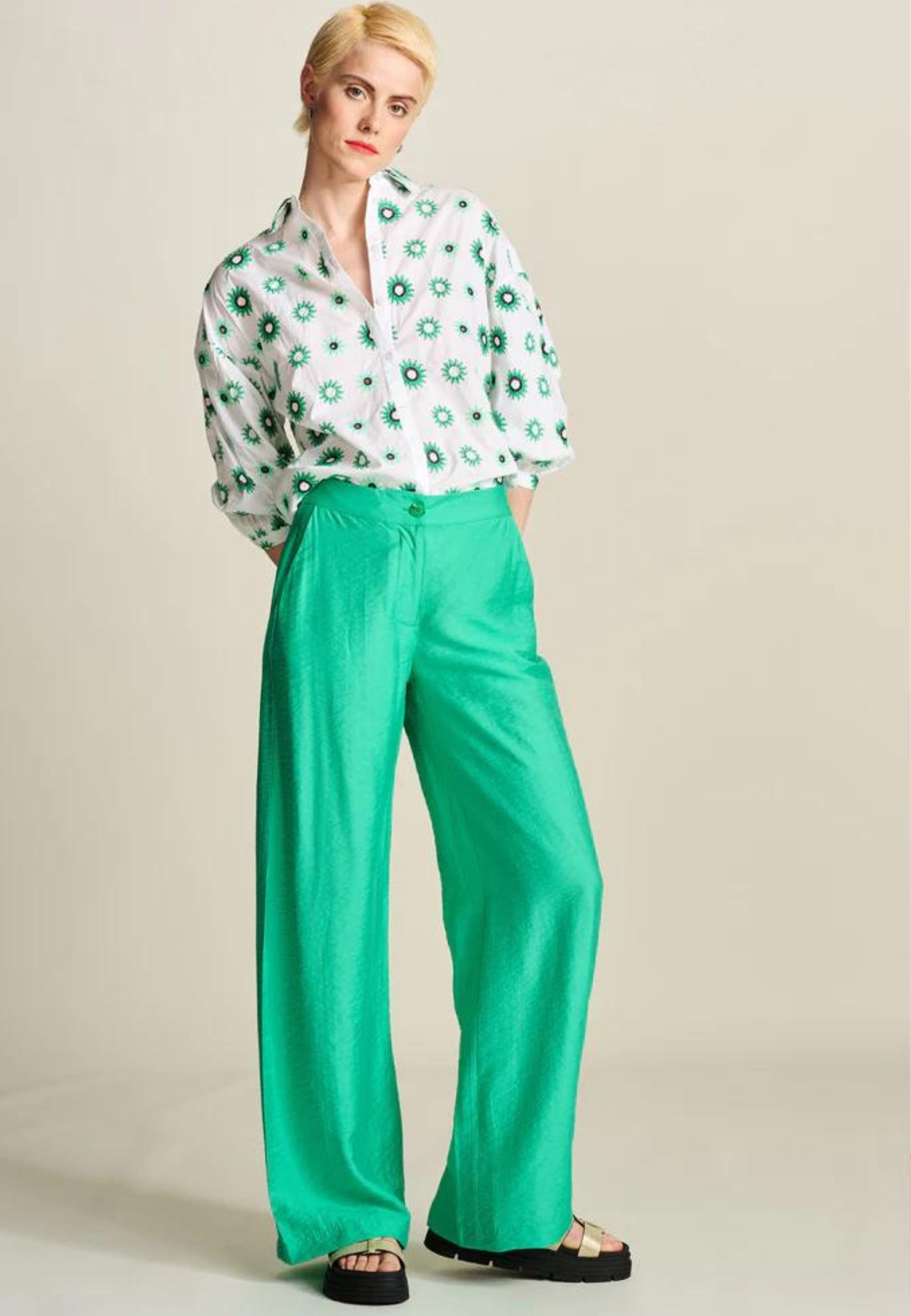 Pom Amsterdam  Pantalons Groen Sp7819