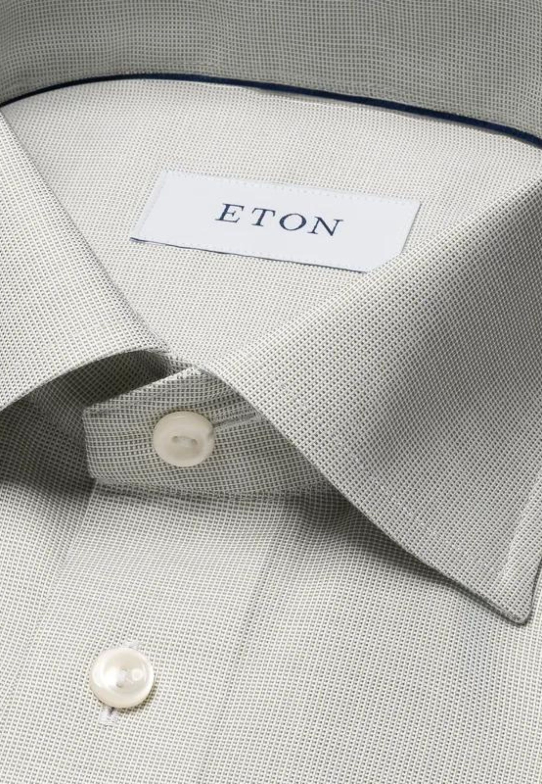 Eton Twill Lange Mouw Overhemden Beige 100012258