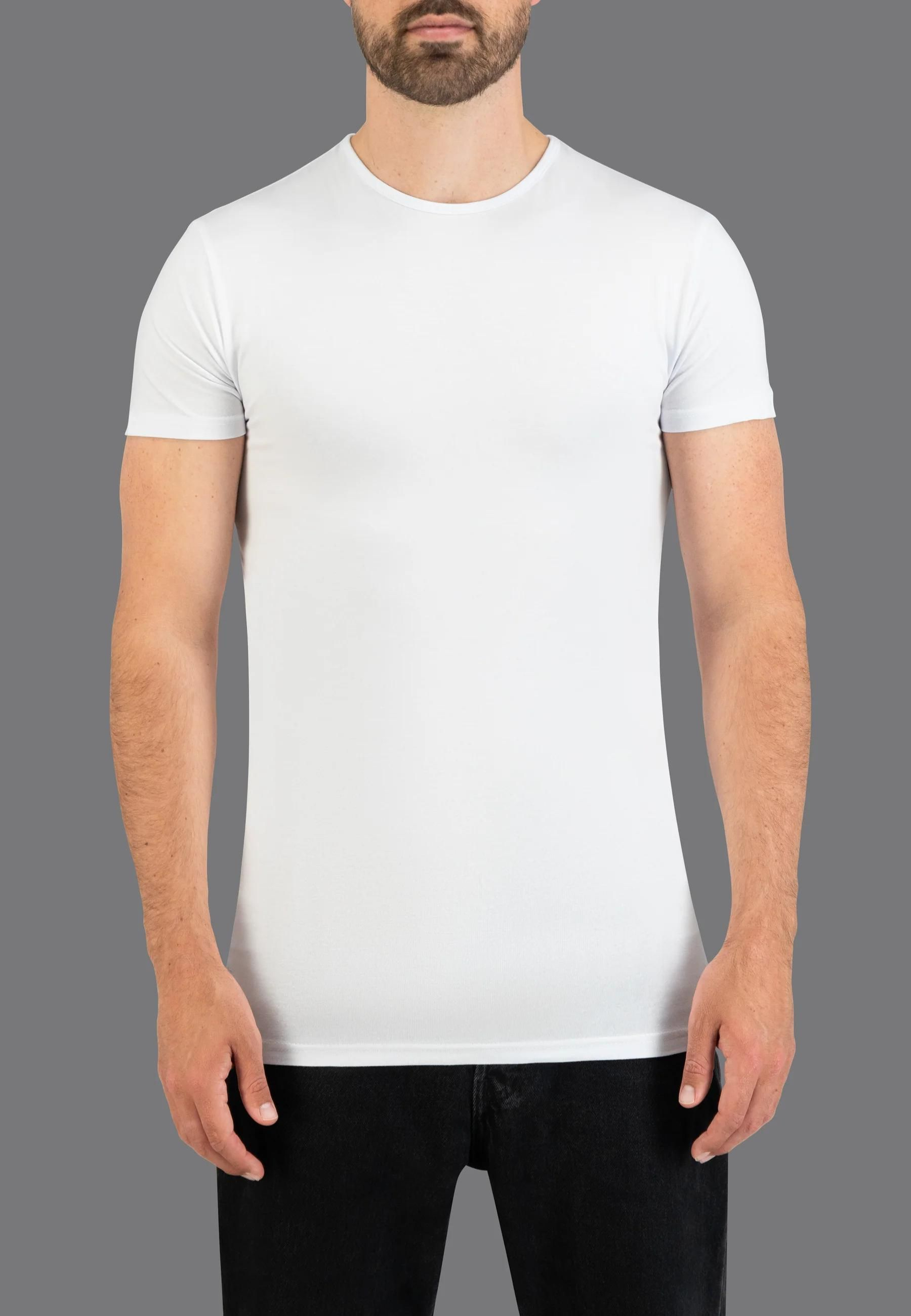 Slater  T-shirts Wit 6500 Stretch 2-pack O-neck White