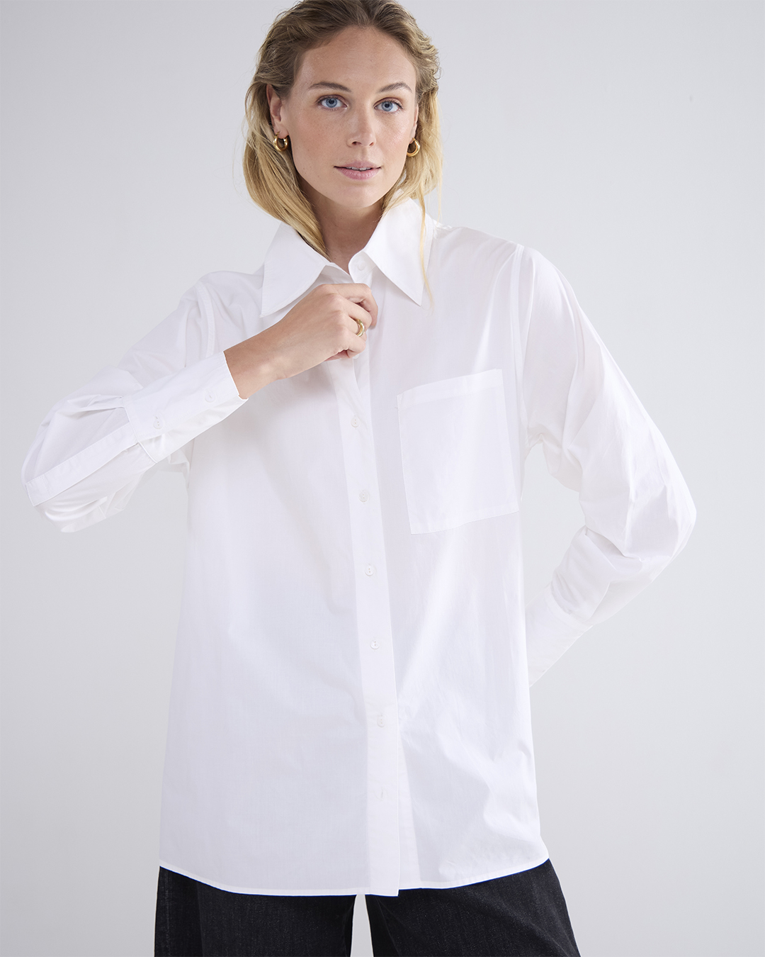 Summum Blouse Crispy Poplin Blouses Wit Amsterdam-12119