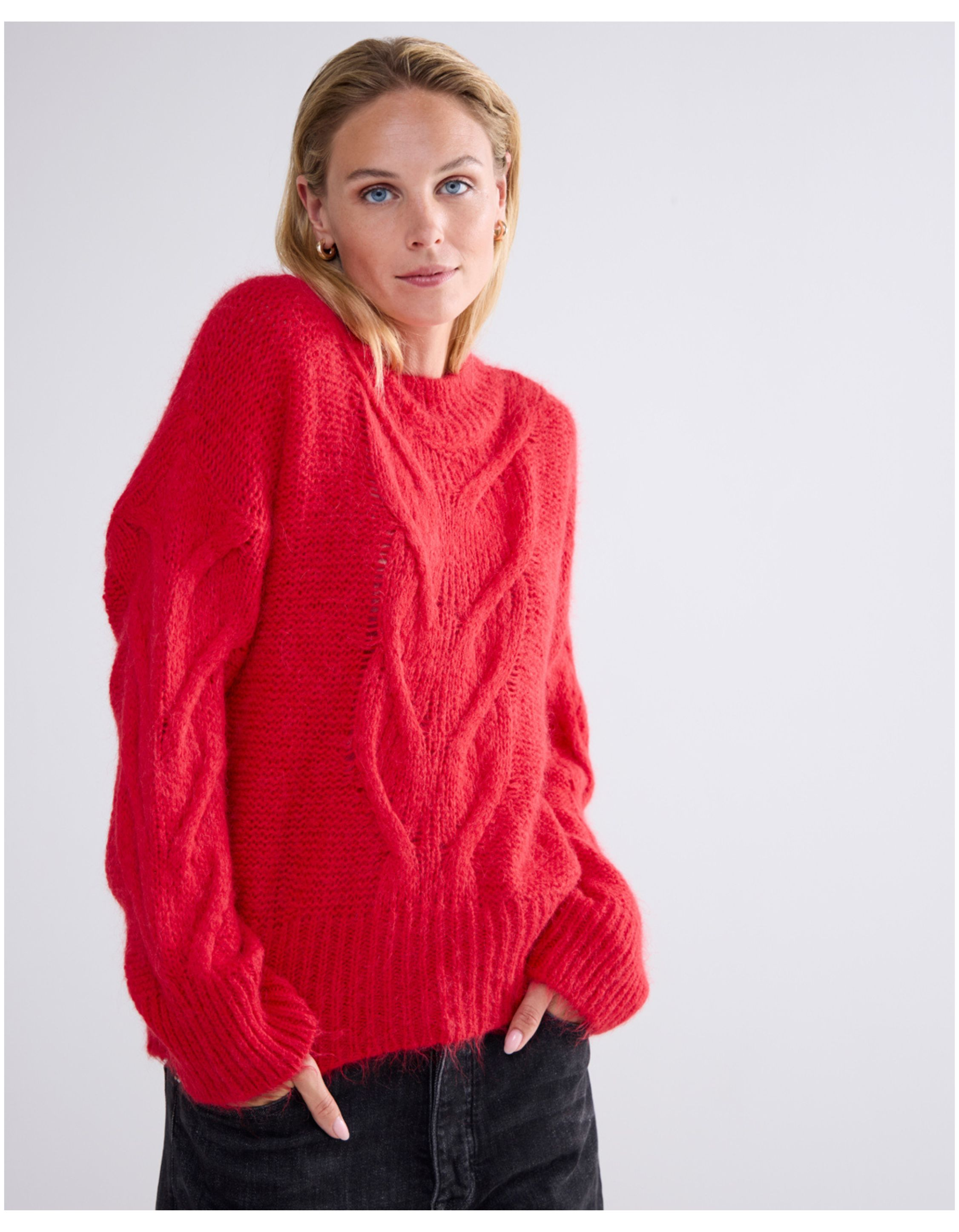 Summum Sweater Big Cable Knit Sweaters Rood 7s5861-8009