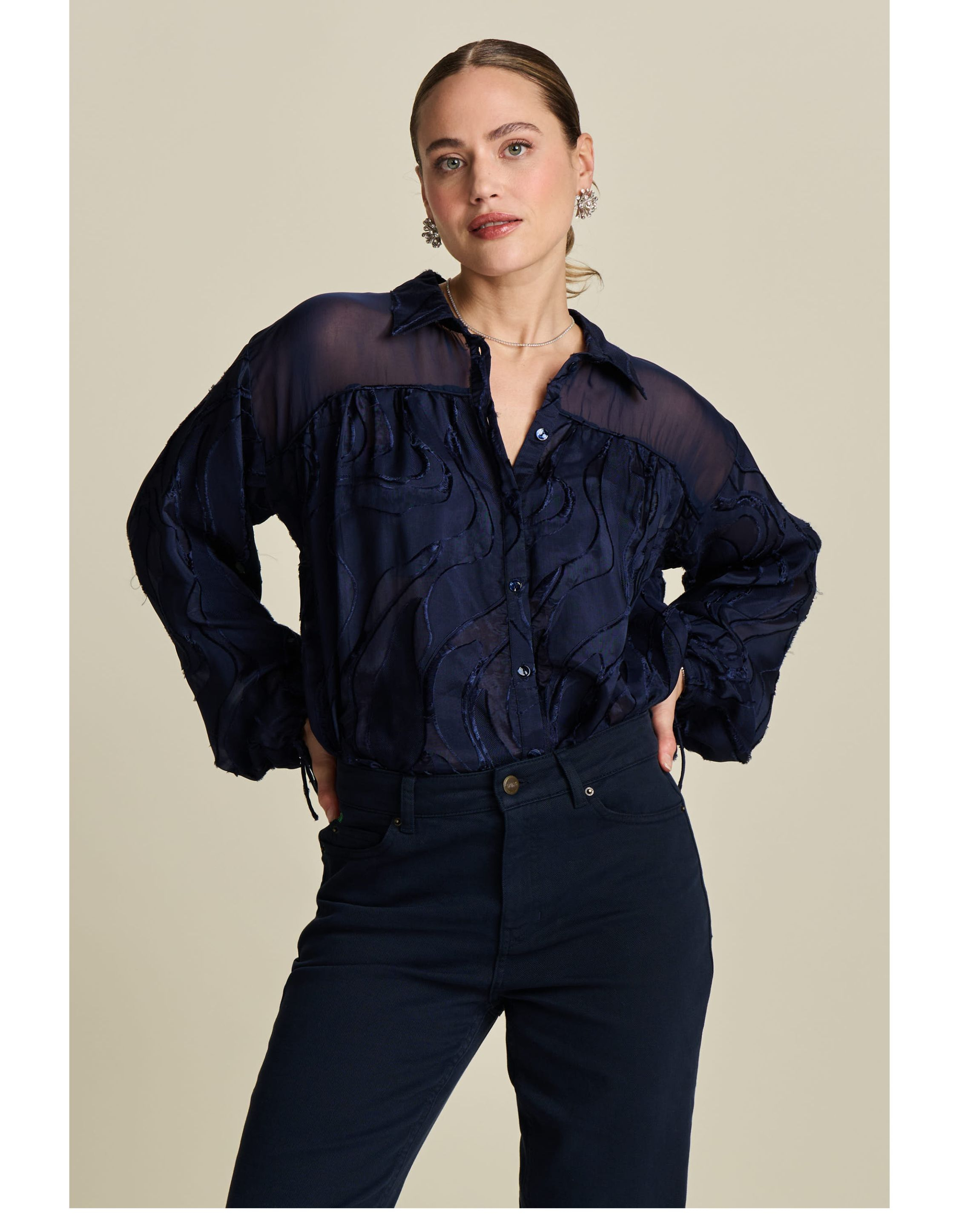 Pom Amsterdam  Blouses Donkerblauw Sp7963