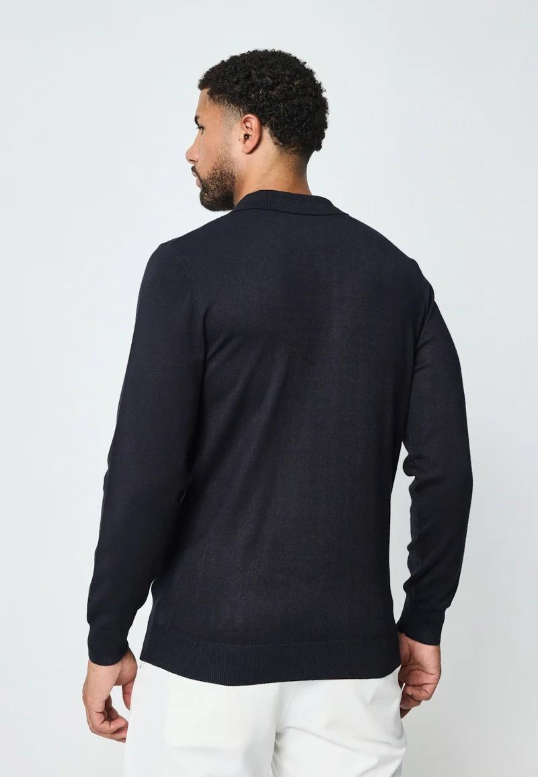 Defaut Paris Polo Knitwear Long Sleeve Longsleeves Donkerblauw M300