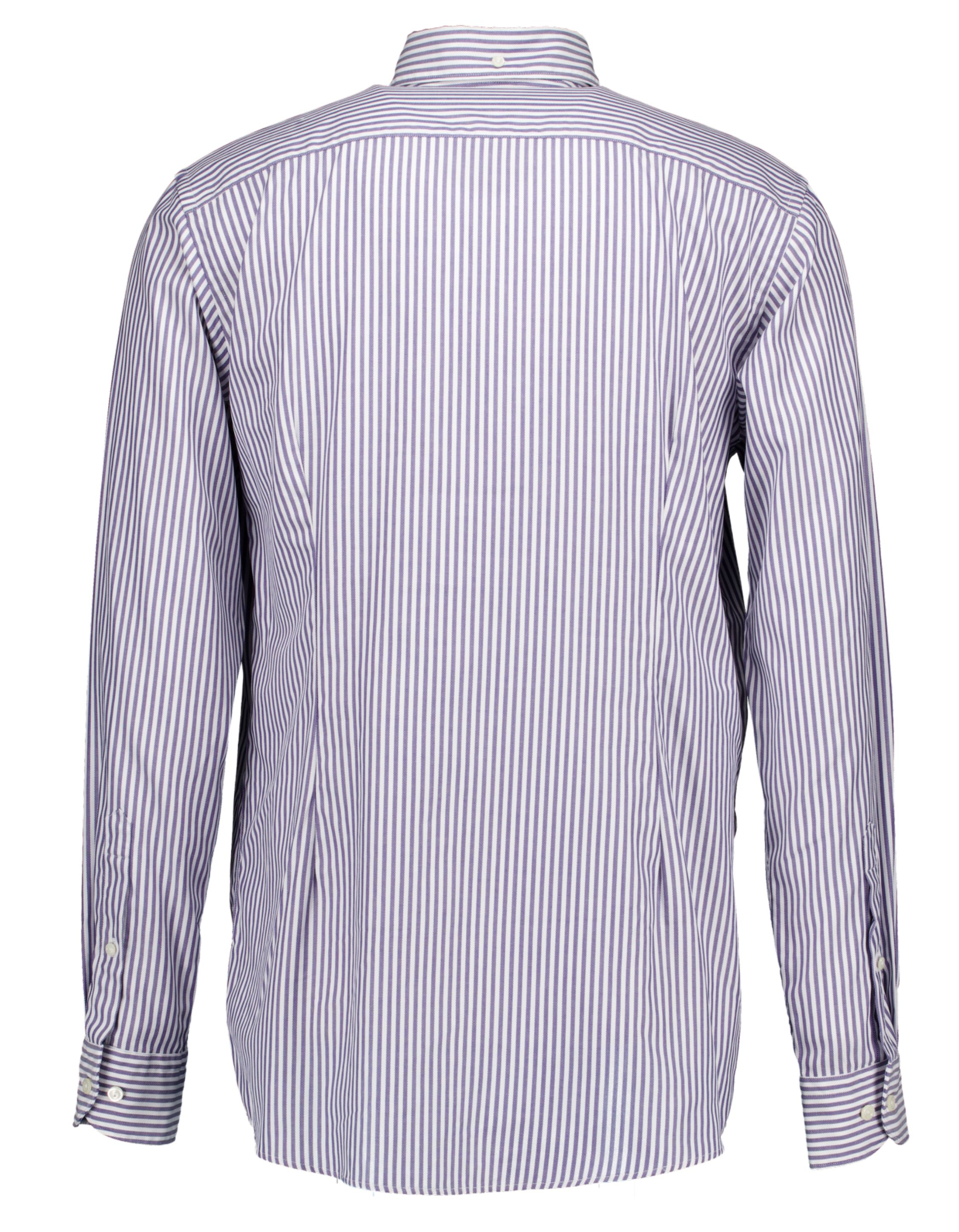 Eton Striped Oxford Shirt Lange Mouw Overhemden Donkerblauw 100012438