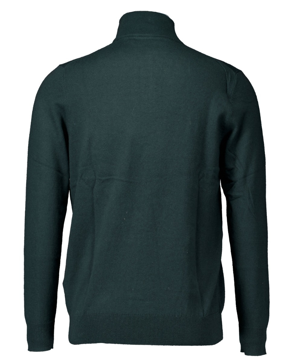 Lyle&scott Cotton Merino Quarter Zip Truien Donkergroen Kn2112vc