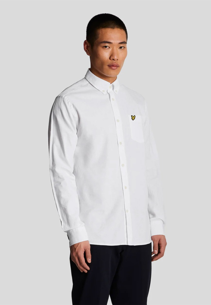 Lyle&scott Linen Lange Mouw Overhemden Wit Lw2004v 626