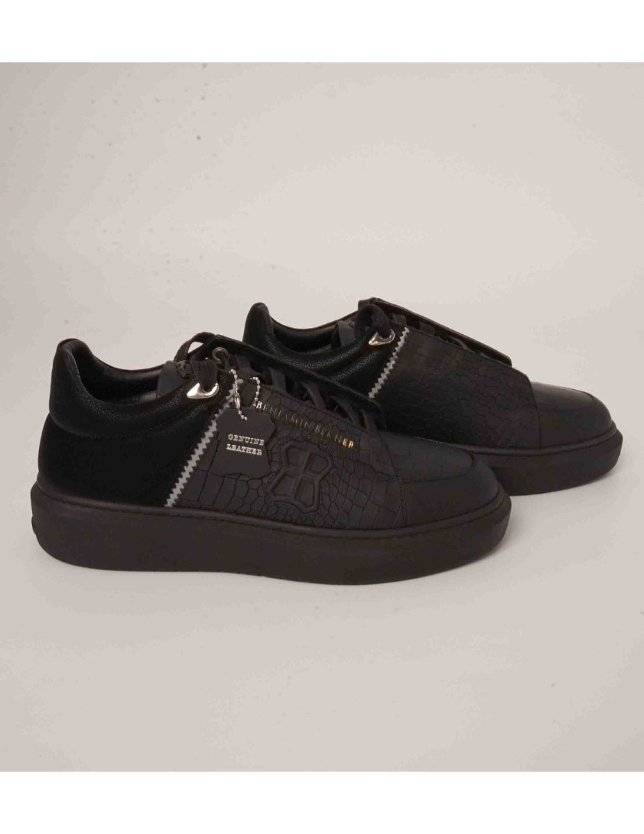 Benjamin Berner Theo Sneakers Zwart Theo Crocodile