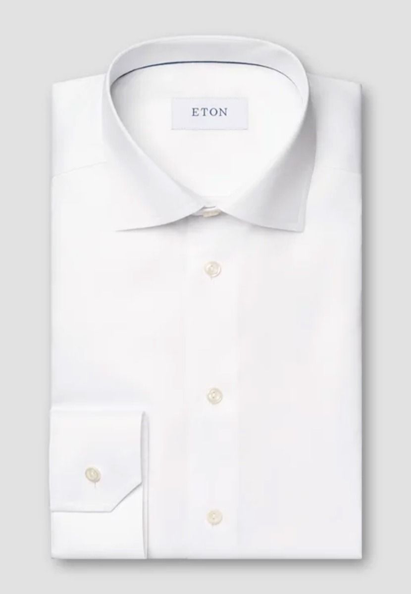 Eton  Lange Mouw Overhemden Wit 100012363