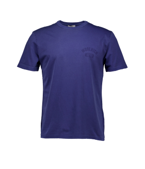 Woolrich Garment Dyed Logo T-shirts Blauw Cfwote0126mrut3709