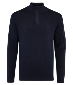 Genti Turtle Zip Ls Truien Donkerblauw K1137-3258