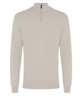 Genti Turtle Zip Ls Truien Beige K1146-3260