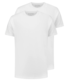 Slater  T-shirts Wit 2500 Basic 2-pack O-neck White