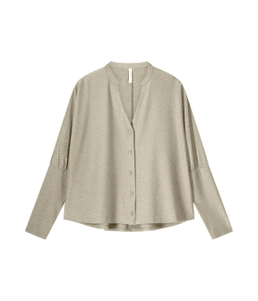 Summum Oversized Fine Lurex Jersey Tops Goud 3s5052-30644