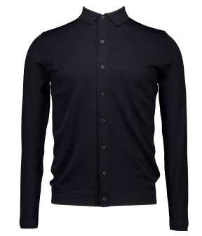 Genti Shirt 8 Buttons Ls Vesten Zwart K1151-3260