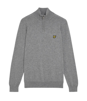 Lyle&scott Cotton Merino Quarter Zip Truien Grijs Kn2112vc