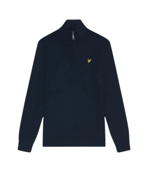 Lyle&scott Cotton Merino Quarter Zip Truien Zwart Kn2112vc