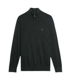 Lyle&scott Tonal Eagle Merino Quarter Zip Jumper Truien Zwart Kn2122vc