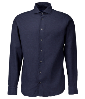 Eton Flannel Shirt Lange Mouw Overhemden Donkerblauw 100012050