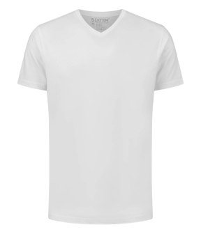 Slater Basic 2-pack T-shirt V-neck T-shirts Wit 3500