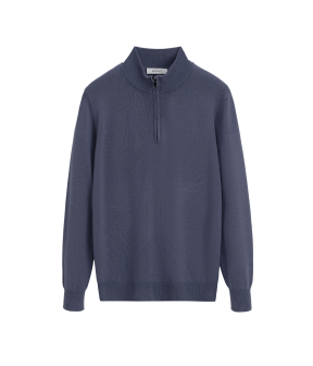 Defaut Paris Knitwear Half-zip Sweater Truien Blauw M606