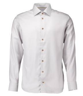 Eton Semi Solid Signature Twil Shirt Lange Mouw Overhemden Beige 100012175