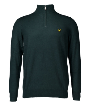 Lyle&scott Cotton Merino Quarter Zip Truien Donkergroen Kn2112vc