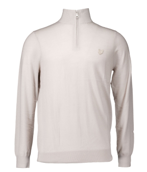 Lyle&scott Tonal Eagle Merino Quarter Zip Jumper Truien Beige Kn2122vc