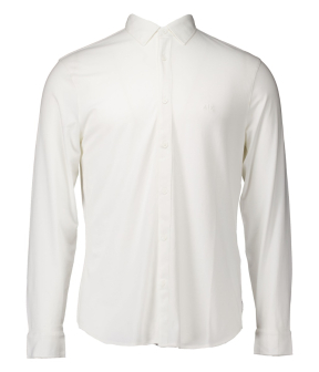 Armani Exchange Man Jersey Shirt Lange Mouw Overhemden Off White 6dzchj Zjeaz