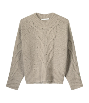 Summum Sweater Big Cable Knit Sweaters Taupe 7s5861-8009