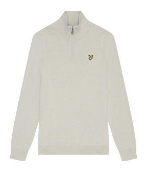 Lyle&scott Cotton Merino Quarter Zip Truien Beige Kn2112vc