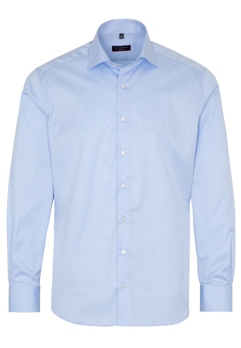 ETERNA comfort fit overhemd - niet doorschijnend twill heren overhemd - lichtblauw - Strijkvrij - Boordmaat: 41
