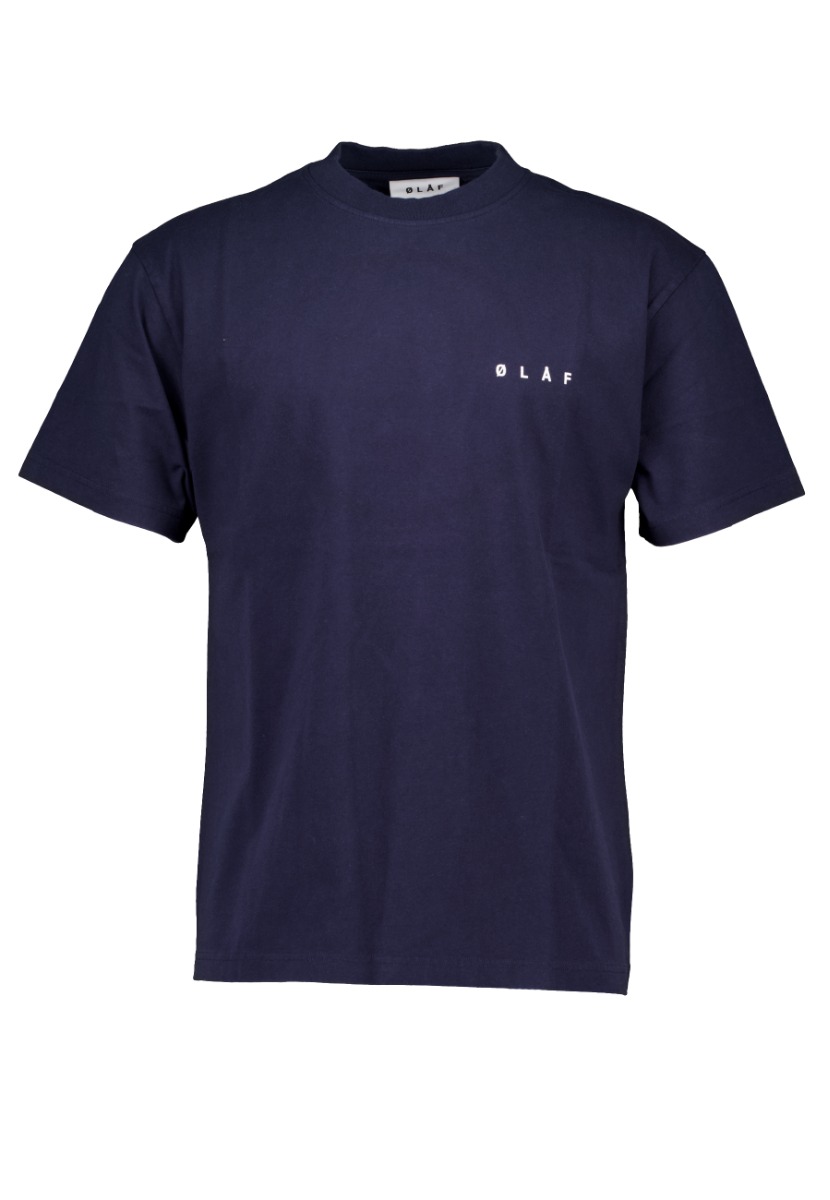 ØLÅF Shirt Donkerblauw maat L Face tee t-shirts donkerblauw