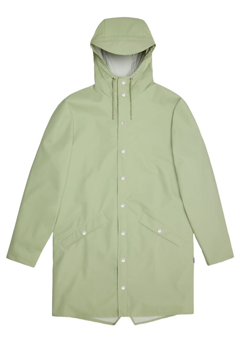 Rains Jas Lichtgroen maat M Long jacket w3 regenjas lichtgroen