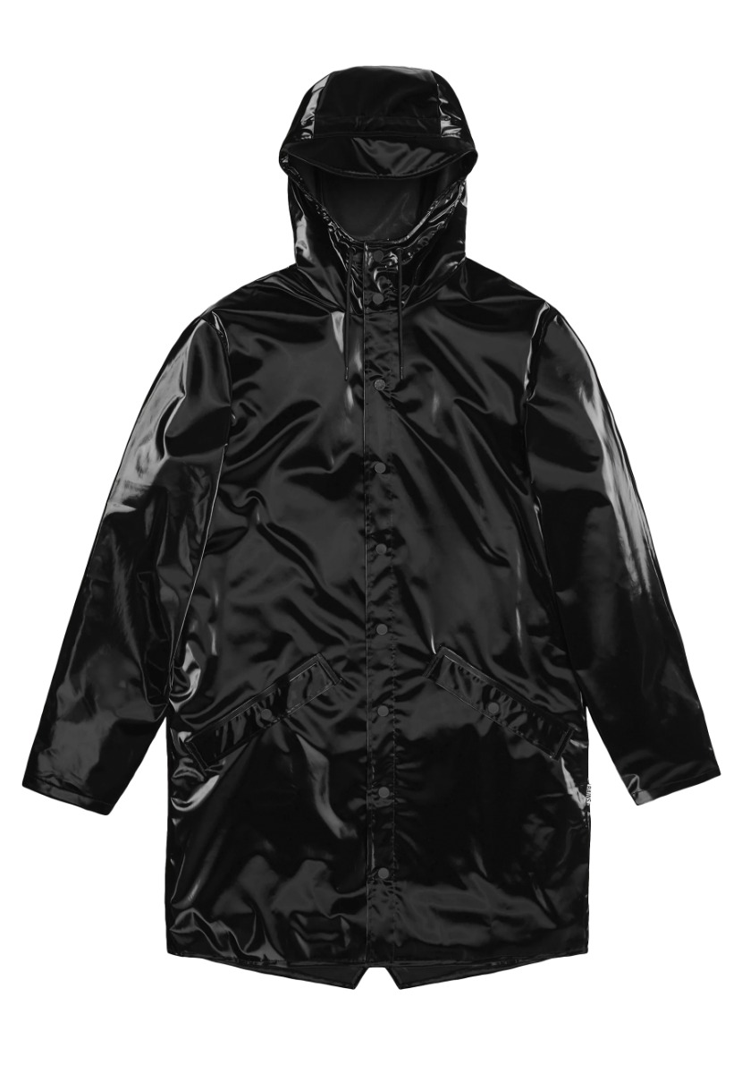 Rains Jas Zwart maat XS Long jacket w3 regenjas zwart
